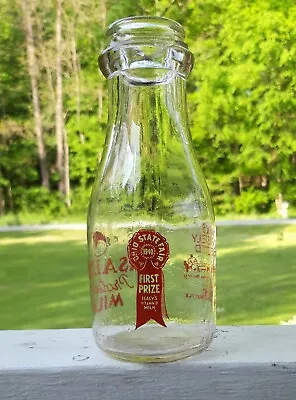 $15 • Buy Isaly's 1940 Ohio State Fair Winner Milk Bottle. Youngstown, Ohio.2 Cent Deposit