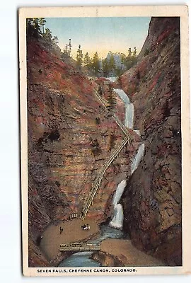 Seven Falls Chyenne Canon Colorado CO WB Postcard Vtg Posted • $4.88