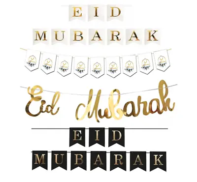 Eid Mubarak Banner Decorations Ramadan Kareem Balloons Wall Gold Star  • $12.95