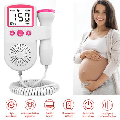Fetal Doppler Detector Baby Heart Beat Rate Probe Prenatal Monitor Ultrasonic Cc • £9.39