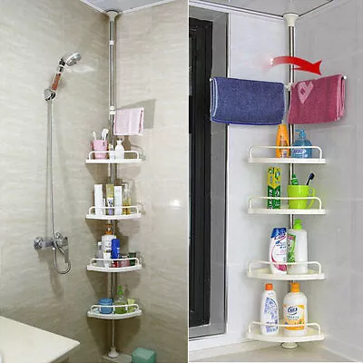 £14.99 • Buy Rack Holder Shelf Bathroom Toilet Bath Seamless Telescopic Tripod Corner Storage