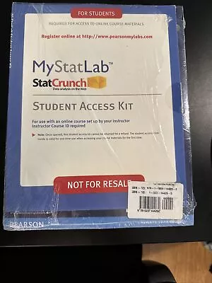 Pearson-MyStatLab Statistics -- Valuepack Access Card-Plus 2nd Edition Book • $59.97