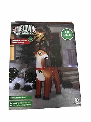 Airblown Inflatable Christmas Reindeer 6 Ft LED Outside Decor Gemmy • $36.30