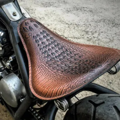 Motorcycle Alligator Leather Seat Springs Solo Bracket For Honda Bobber Chopper • $81.25