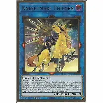 MGED-EN034 Knightmare Unicorn: Alt Art 1st Edition Premium Gold Rare YuGiOh Card • £2.40