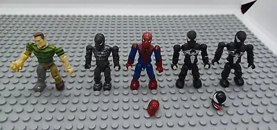 Mega Bloks Marvel Spider-Man Red & Black Suit & Sandman Micro Figures Loose Lot  • $60