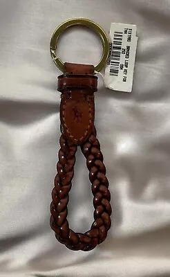 Polo Ralph Lauren Braided Twist Leather Loop Key Ring FOB Keychain Brown New • $19.97
