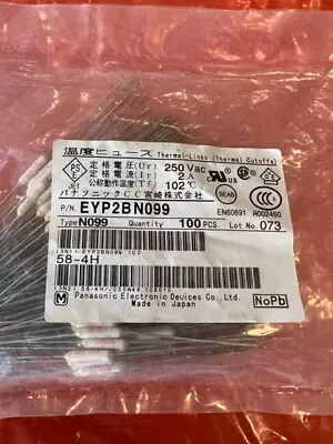 £2.55 • Buy EYP2BN099 FUSE THERMAL CUT OFF 2A  250v 102c Size  9mmx3mm Panasonic UKSTK