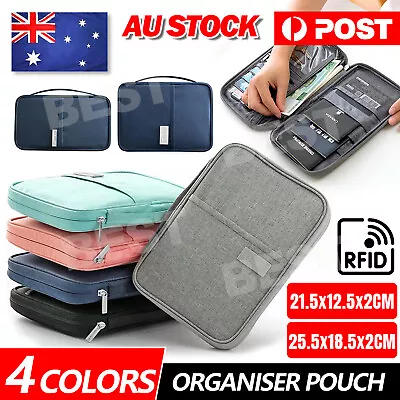 $10.45 • Buy Waterproof Passport Holder Travel Document Wallet RFID Bag Family Case Organizer