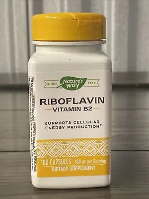 Nature's Way Riboflavin Vitamin B2 - 100 Mg - 100 Capsules EXP  10/2026 • $10.25