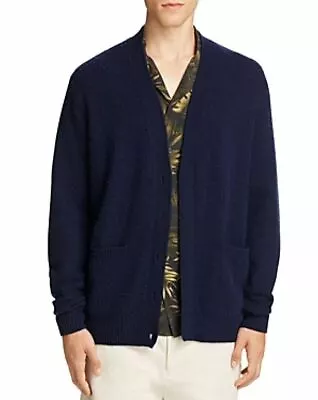 🖤NWT $395.00 Vince Men's Cardigan Sweater Wool Cashmere Navy Blue Large • $292