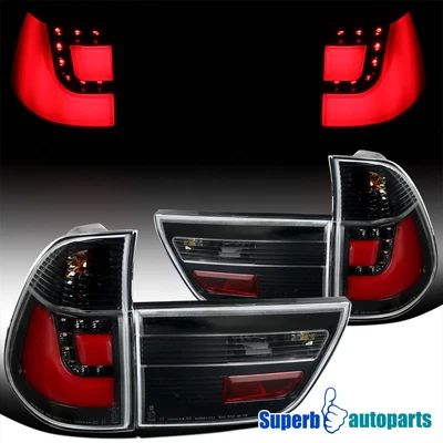 $196.98 • Buy Fit 2000-2006 BMW X5 LED Shiny Black Rear Tail Brake Lights Corner Signal Lights