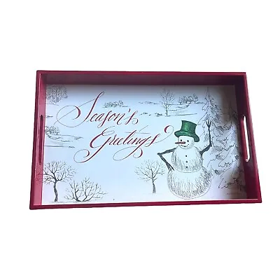 Michel Design Works Vanity Decoupage Wooden Tray Season's Greetings READ • $31.99