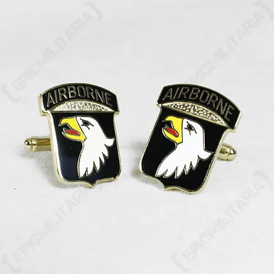 £10.25 • Buy LARGE American Army Cufflinks 101st AIRBORNE DIVISION - WW2 Screaming Eagles