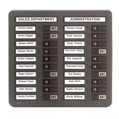 £92.95 • Buy Indesign In / Out Board / 20 Names / Grey WPIT20I New + Free 24h Delivery