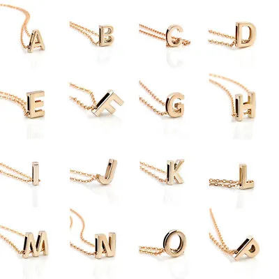 A-Z Rose Gold Heart Alphabet Letter Necklace Initial Name Pendant Chain • $2.09