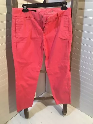 J.Crew Sz 2 Neon Pink City Fit Broken-In Scout Chino Pants 285 • $19.99