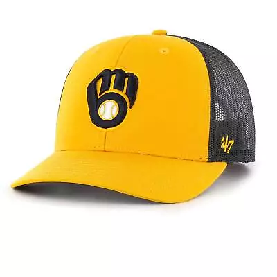 Men's '47 Gold Milwaukee Brewers Secondary Trucker Snapback Hat • $31.99