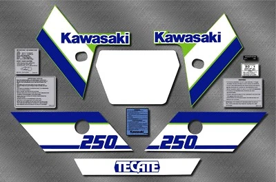 Kawasaki Tecate 250 1986 Decal Graphic Set - NOS OEM Style (#K12)