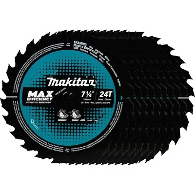 Makita B-61656-10 7-1/4” X 24T Max Efficiency Circular Saw Blade 10-Pack • $72.50