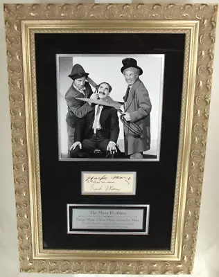 The Marx Brothers Harpo Groucho Chico Autograph Display JSA Authenticated Rare • $3975