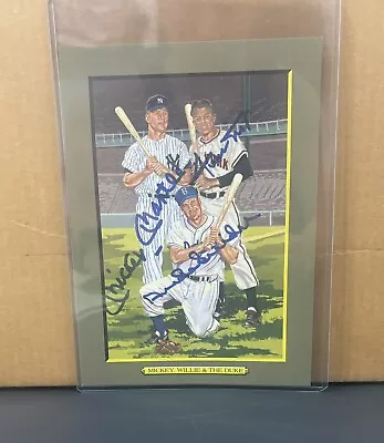 Mickey Mantle Will Mays And Duke Snider Signed  W/ COA • $699.99