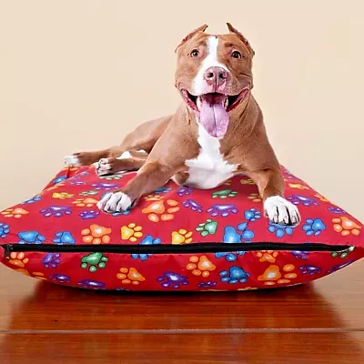 Dog Bed Replacement Cover Cotton Multicolor Removable Pet Cushion Zippered • $8.50