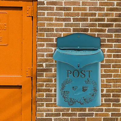 Wall Mount Mailbox Storage Iron Rural Vintage Outdoor Rugged Mailbox Letter Box • $32