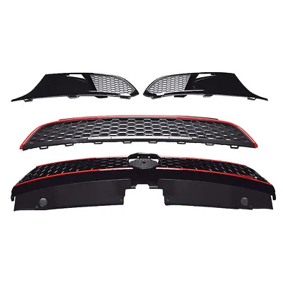 $104.50 • Buy For VW Jetta MK6 GLI Style 11-2014 Front Upper Lower Grille Red Trim With Bezel