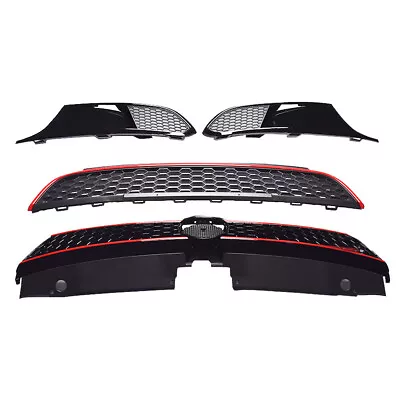 $104.50 • Buy For VW Jetta MK6 GLI Style 11-2014 Front Upper Lower Grille Red Trim With Bezel