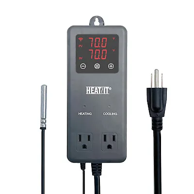 $32.99 • Buy ET-32 Digital Temperature Controller Heating And Cooling Thermostat Outlet 1800W