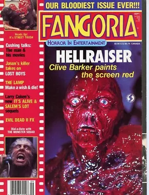 Fangoria #67 1987 Hellraiser Horror Interest Mag Starlog Pub Grade VG/F 5.0 • $15