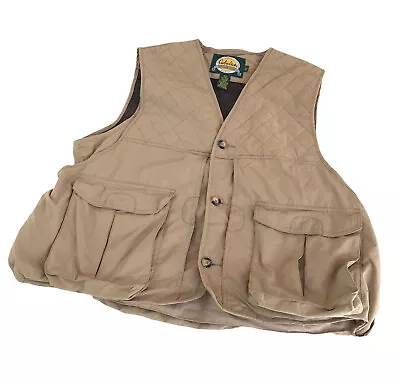 Cabela’s Fishing Vest Men's XL Khaki Pockets Outdoor Mesh Lining  Button Up • $25.25