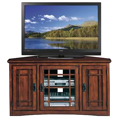 Leick Home 88285 One Door Corner TV Stand With Adjustable Shelf For 50  TV's Bu • $442.76