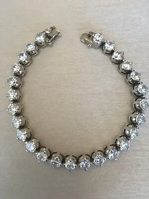 Diamonique Bracelet Sterling Silver ..QVC …huge Carat Weight …good Condition . • £39.99