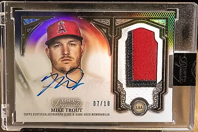 MIKE TROUT 2023 Topps Dynasty GU 3 Color Patch On Card Auto Autograph 7/10 • $225.50
