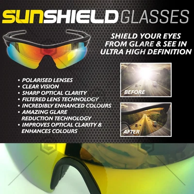 $17.99 • Buy Sun Shield Tac Glasses Standard Compliant Uv Protection Polarised Au Stock