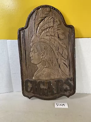 Vintage Cigars Sign Indian Plaster Chalk Ware Store Display 31C19 • $299.99