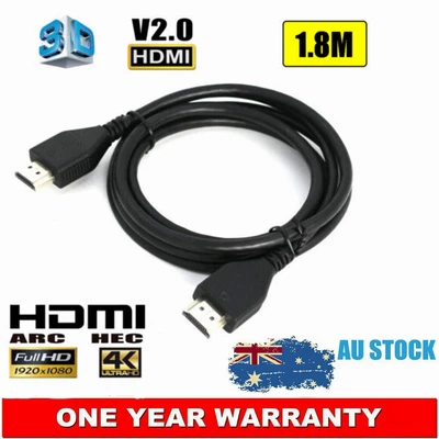 $7.69 • Buy Genuine Sony PS4 Pro HDMI 2.0 Cable Cord 1.8M 2160P 4Kx2K/60HZ 3D HDR ARC HEC