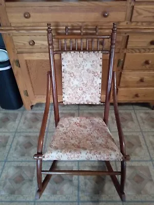 Antique Bentwood Rocker W/ Tapestry Fabric • $125