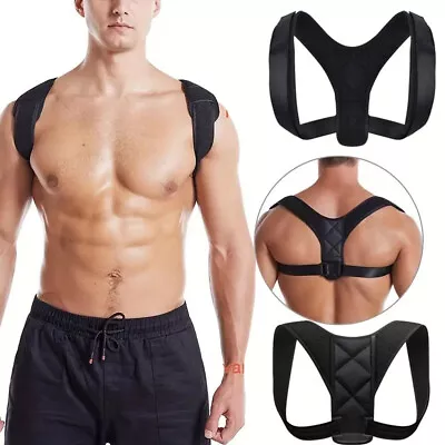 Posture Corrector For Men And Women Upper Back Brace For Clavicle Support Belt • £10.99