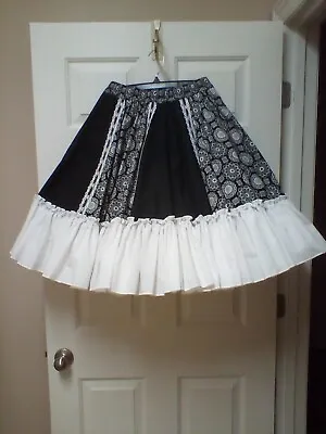 $28.95 • Buy Square Dance Skirt, Black & White, Large W/Matching Men's Necktie