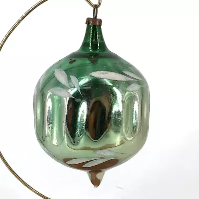 Vtg 1940s Mercury Glass Germany Fluted Finial Teardrop Ornament • $19