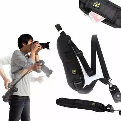 Camera Single Shoulder Belt Strap Quick Sling  SLR DSLR Cameras Canon Sony Nikon • £9.99