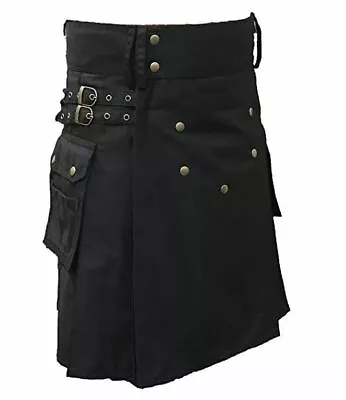 Men Scottish Fashionable Utility Kilt For Men's 100% Cotton Cargo Pockets Kilt  • $49.99