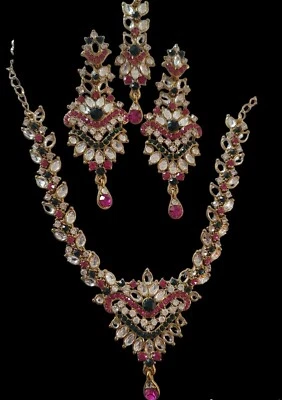 $42.25 • Buy Kundan  Necklace Earrings Set Indian Bollywood Wedding Artifical Jewellery