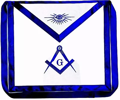 Masonic Square Compass Apron EMBROIDERED  Blue Lodge Fraternity DMA-1000BL • $19.99