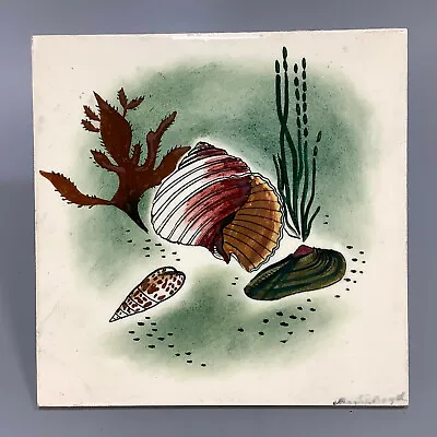 Martin Boyd Hand Painted Tile Sea Shells • $135