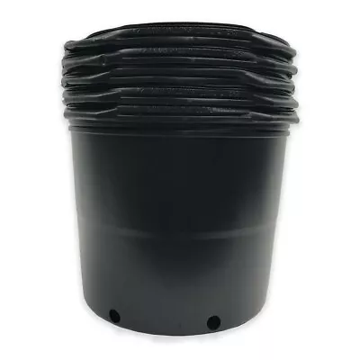 Viagrow 7 Gallon Nursery Pot Planter Garden Black Round Plastic Gardening 5 Pack • $40.99