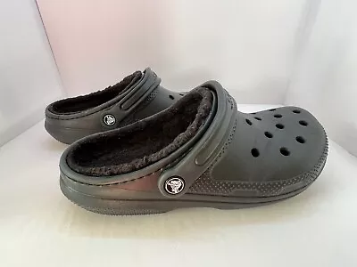 Crocs Fleece Lined Black  Size 8 Mens / 10 Women’s • $9